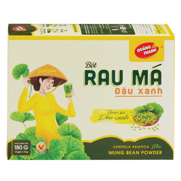 Bột Rau Má Đậu Xanh Quảng Thanh Hộp 12 Gói*15G