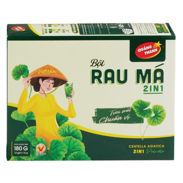 Bột Rau Má 2IN1 Quảng Thanh Hộp 12 Gói*15G