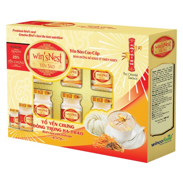 Hộp 6 Nước Yến Winsnest Đông Trùng Hạ Thảo 25% 70Ml