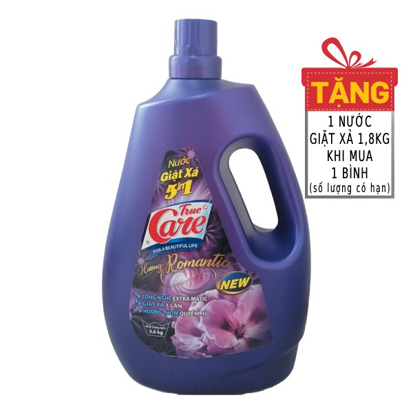 Nước Giặt Xả True Care 5in1 Romantic Bình 3.6Kg