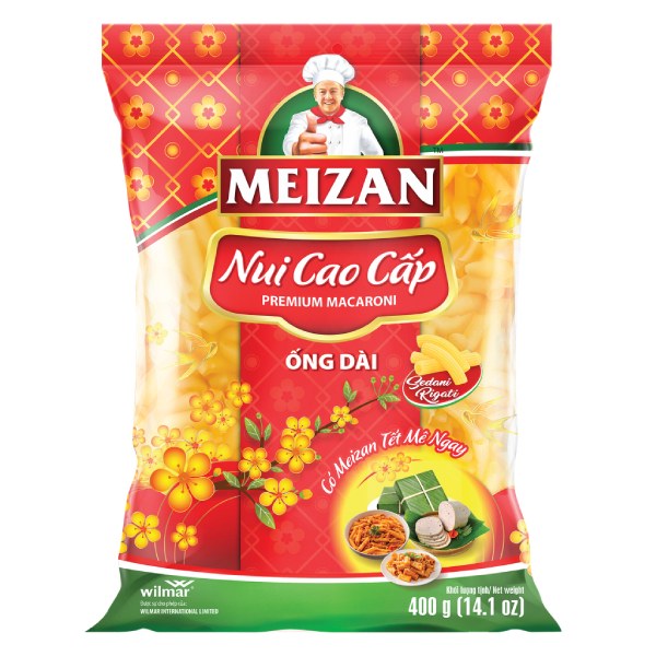 (Mẫu Tết) Nui Cao Cấp Meizan Ống Dài 400G