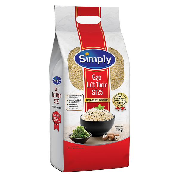 Gạo Lứt Thơm ST25 Simply 1Kg