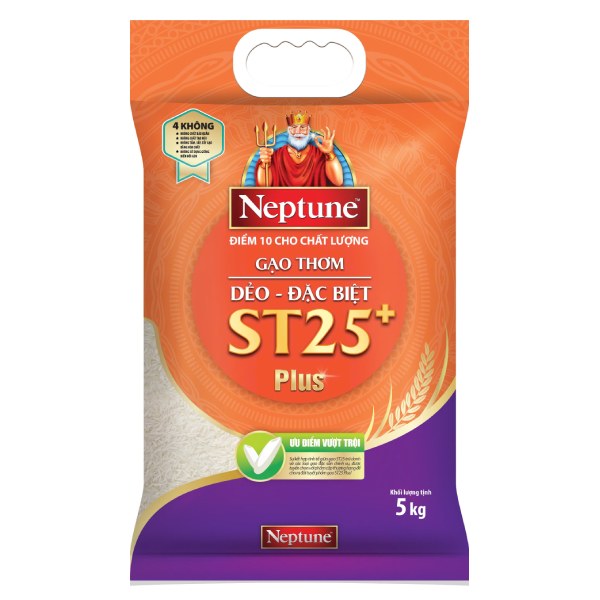 Gạo Thơm Neptune ST25 Plus Dẻo Đặc Biệt 5Kg