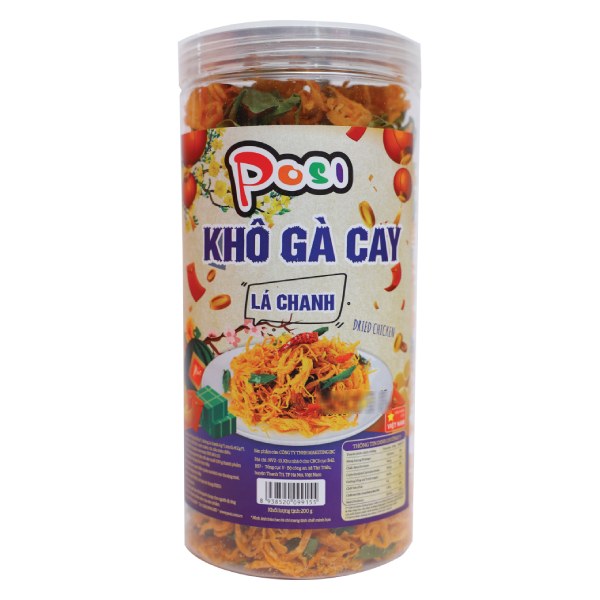 Khô Gà Posi Cay Lá Chanh Hũ 200G