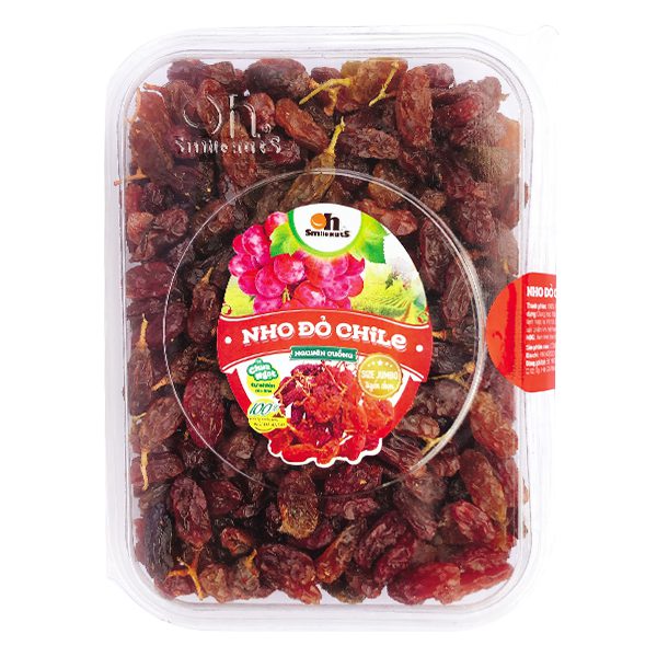 Nho Đỏ Khô Chile Nguyên Cuống Oh Smile Nuts 500G 