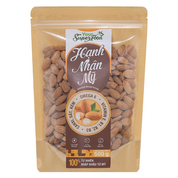 Hạnh Nhân Mỹ Your Super Food Thượng Hạng Túi 500G