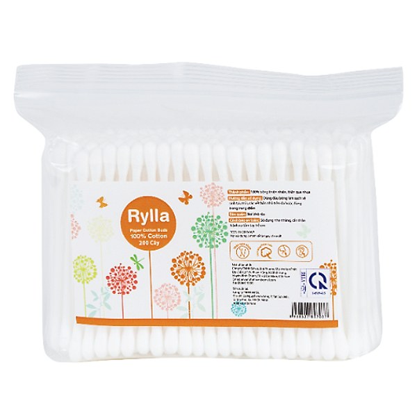 Tăm Bông Rylla Thân Nhựa Gói 200 Cây