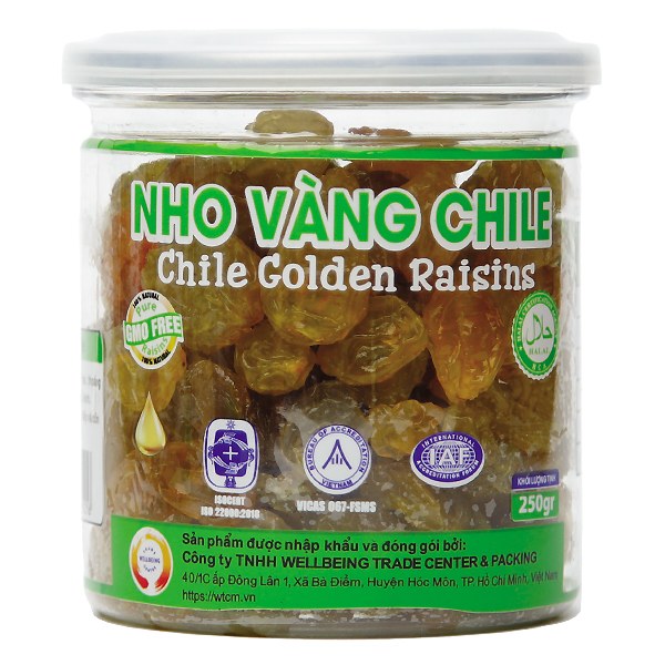 Nho Vàng Chile Wellbeing Hũ 250G