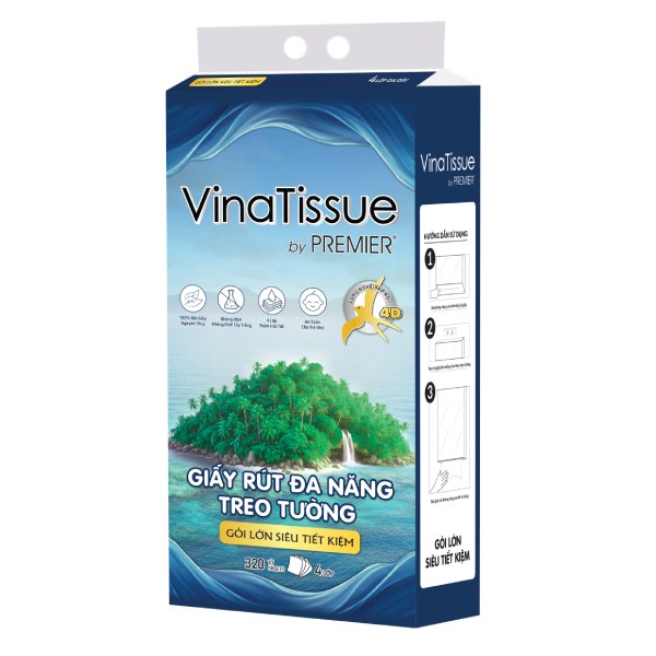 (Only Emartmall) Giấy Rút Đáy Đa Năng Vinatissue 320 Tờ