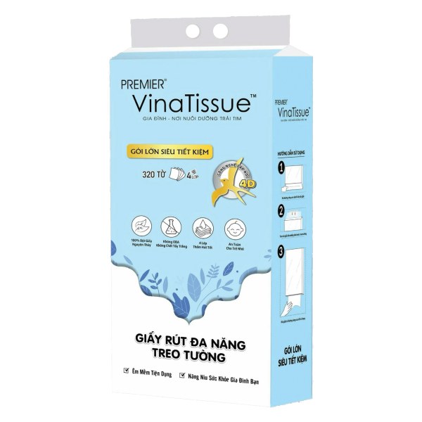 Giấy Rút Đáy Đa Năng Vinatissue 320 Tờ