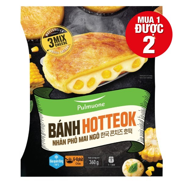 Bánh Hotteok Pulmuone Nhân Phô Mai Ngô 360G