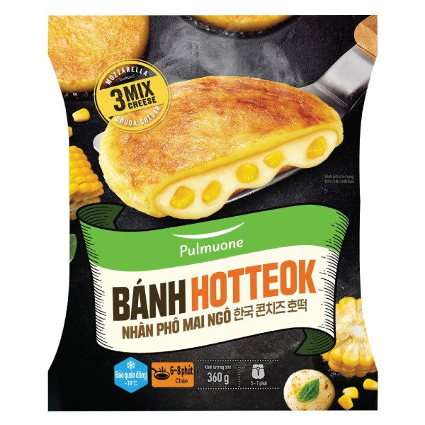 Bánh Hotteok Pulmuone Nhân Phô Mai Ngô Cay Gói 360G