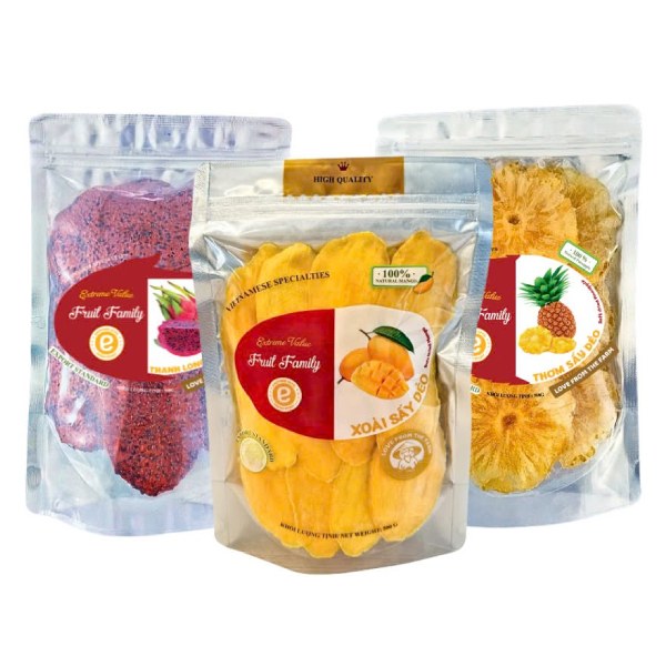 Combo 3 Gói Xoài & Thơm & Thanh Long Sấy Dẻo Tam Ngọc 500G