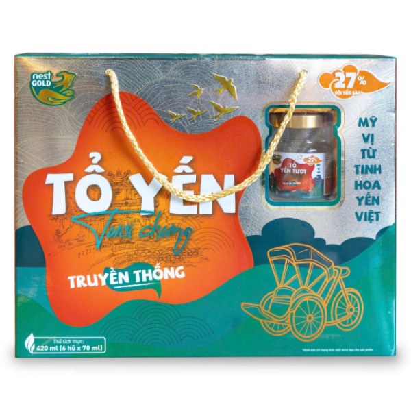 Hộp 6 Nước Yến Nest Gold Truyền Thống 27% 70Ml