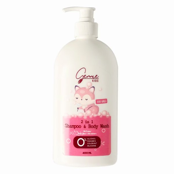 Sữa Tắm Gội Em Bé Gennie Hồng Chai 400Ml