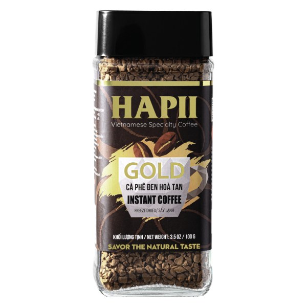 Cà Phê Đen Hòa Tan Hapii Gold Hũ 100G