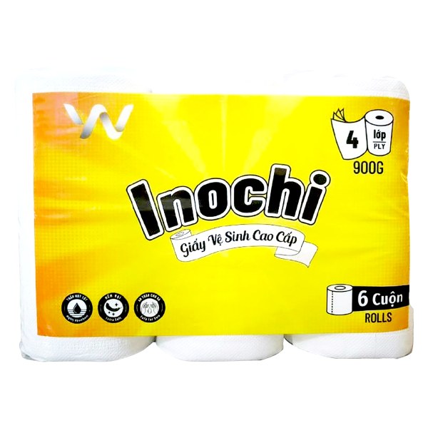 Lốc 6 Cuộn Giấy Vệ Sinh Inochi 4 Lớp