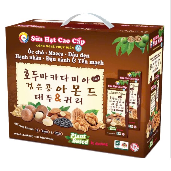 Sữa Hạt Cao Cấp 6 Loại Hạt Global Thùng 20 Hộp 190Ml