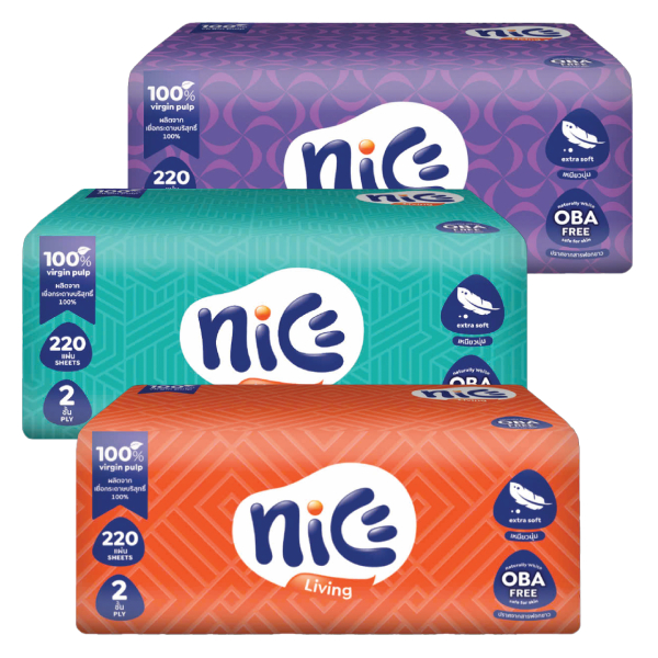 Khăn Giấy Lau Mặt Nice Gói 220 Tờ