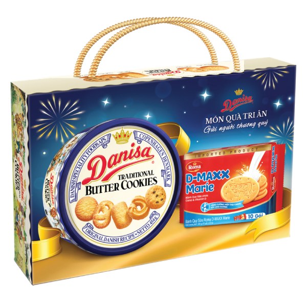Hộp Quà Bánh Quy Danisa & Roma D-Maxx Marie 674G