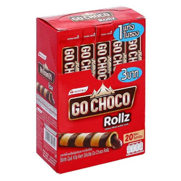 Bánh Quế Xốp Go Choco Rollz Socola Hộp 250G