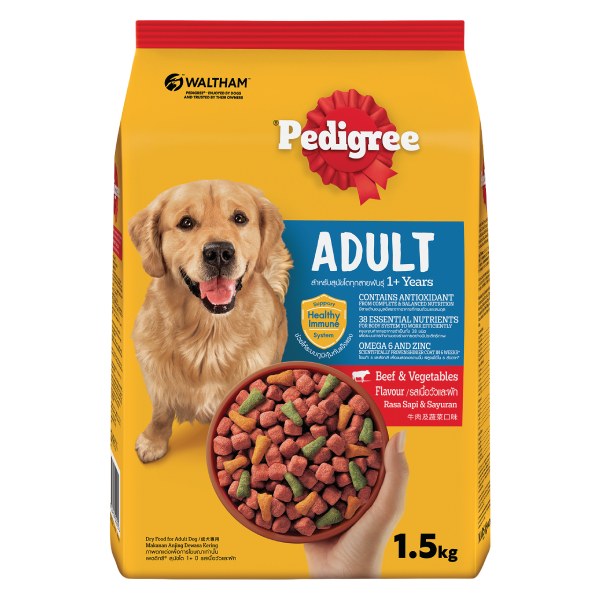 Thức Ăn Chó Trưởng Thành Pedigree Vị Bò & Rau Củ Túi 1.5Kg