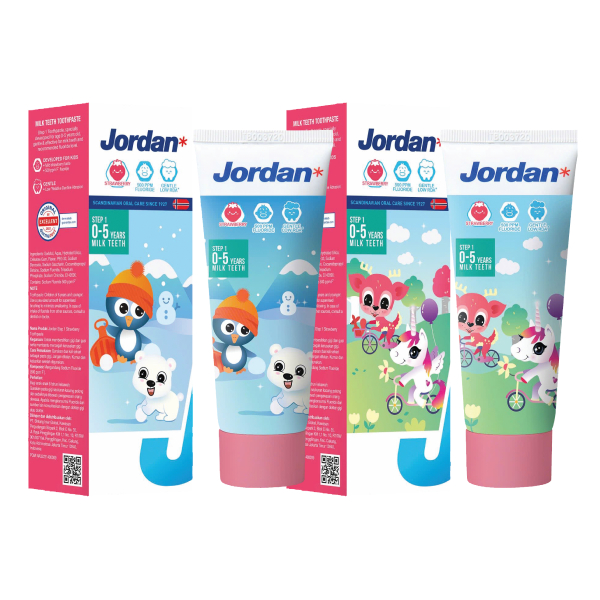 Kem Đánh Răng Trẻ Em Jordan Hương Dâu 0-5 Tuổi 75G