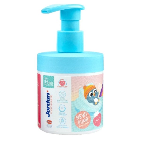 Kem Đánh Răng Trẻ Em Jordan Dâu Dạng Pump 188G