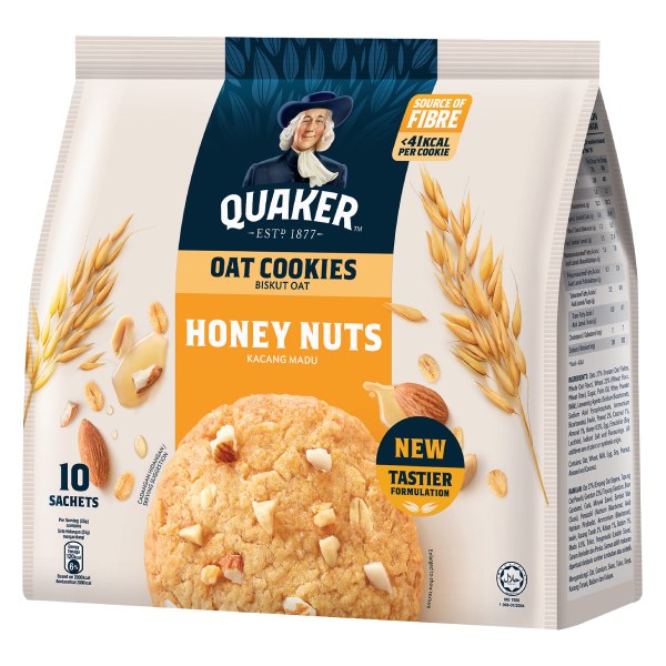 Bánh Quy Yến Mạch Quaker Hương Hạnh Nhân Mật Ong Túi 10 Gói*25G
