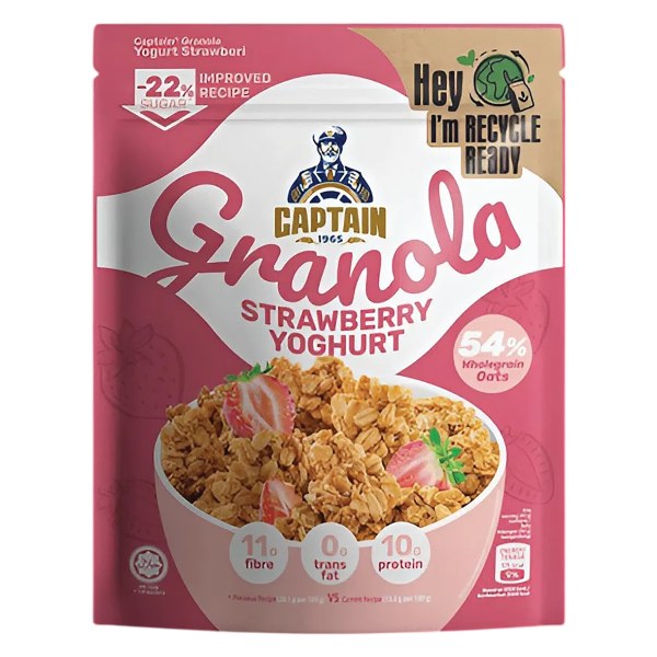 Ngũ Cốc Captain Sữa Chua Dâu Tây Gói 200G
