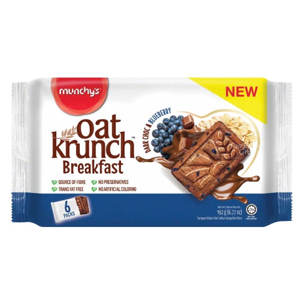 (Only Emartmall) Bánh Yến Mạch Munchy's Oat Krunch Socola Việt Quất Gói 192G